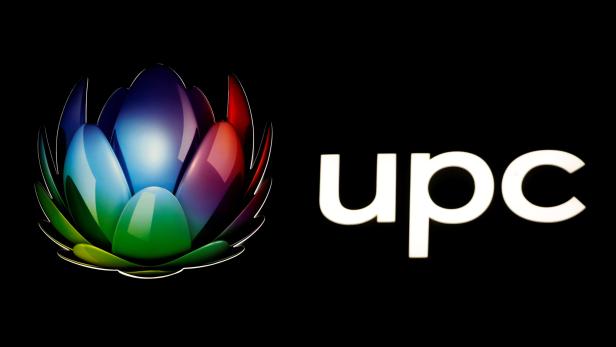 Logo of broadband and telecommunications provider UPC Schweiz is seen at its headquarters in Wallisellen