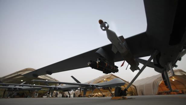 File photo of U.S. Air Force MQ-9 Reaper drone ready for take off at Kandahar Air Field