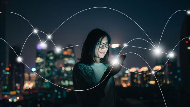 Social Connecting in smart city at Night
