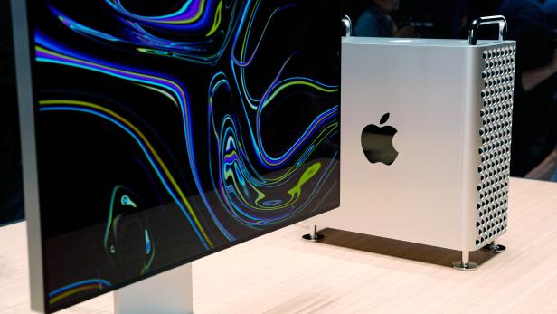 The new Mac Pro computer and Pro Display XDR are displayed during Apple's annual Worldwide Developers Conference in San Jose