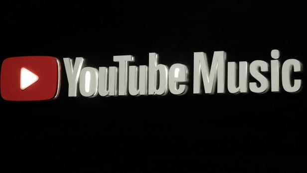 The logo of YouTube Music is seen during a conference at the Cannes Lions International Festival of Creativity, in Cannes