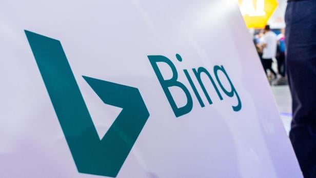 Sign of Microsoft Corp's Bing search engine is seen at the World Artificial Intelligence Conference (WAIC) in Shanghai