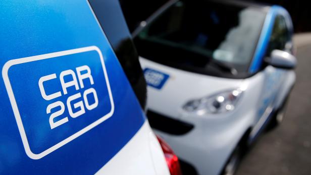 FILE PHOTO: The logo of German car-sharing firm Car2Go is pictured in Cologne