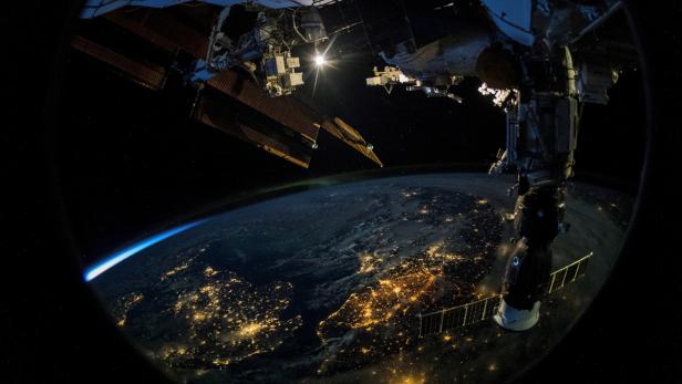 Photo taken from ESA astronaut Alexander Gerst shows Europe by night from the ISS