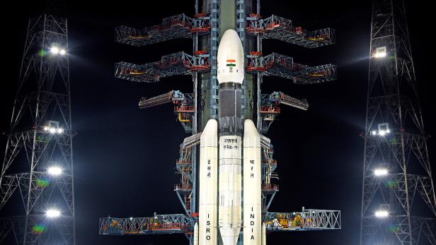 Die Chandrayaan-2 kurz vor ihrem Start am 22. Juli 2019.