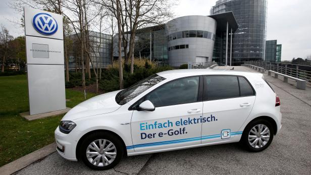 FILE PHOTO: VW e-Golf electric car outside the Transparent Factory in Dresden