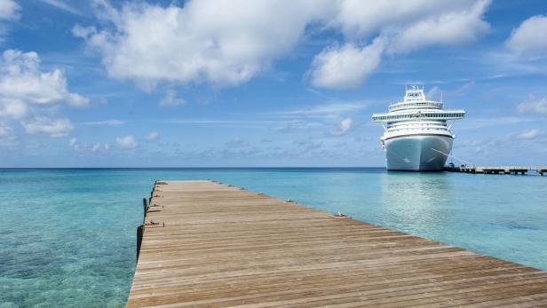 Ship Moored Caribbean Islands Cruise
