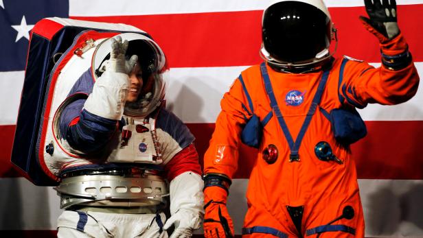 NASA unveil prototype spacesuits for astronauts to wear on the moon in Washington