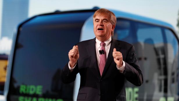 Bob Carter, executive vice president of sales for Toyota Motor North America, speaks during a Toyota news conference at the 2019 CES in Las Vegas
