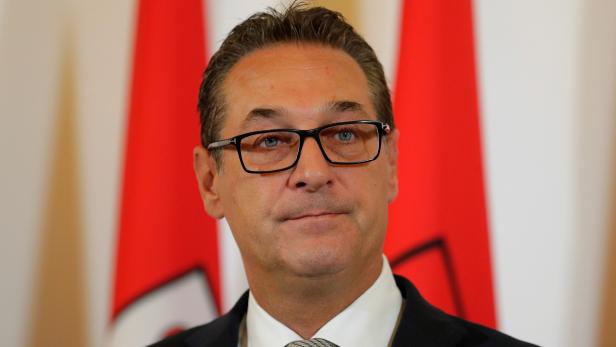 Austria's Vice Chancellor Strache addresses the media after a cabinet meeting in Vienna