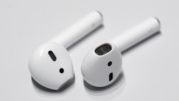 FILE PHOTO: Apple AirPods during a media event in San Francisco