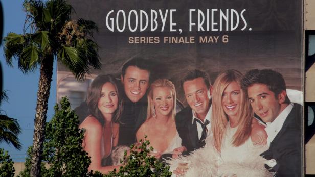 FILE PHOTO: CAST OF TELEVISION SERIES FRIENDS ON GIANT BILLBOARD.