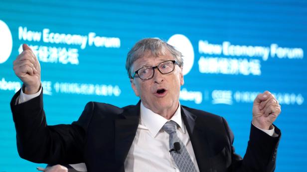 Bill Gates, Co-Chair of Bill & Melinda Gates Foundation, attends a conversation at the 2019 New Economy Forum in Beijing