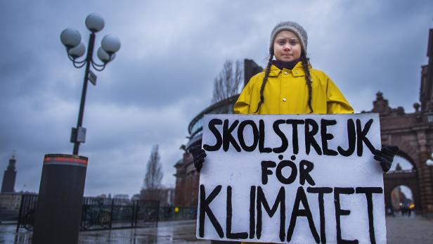 Greta Thunberg during her Friday climate change protest