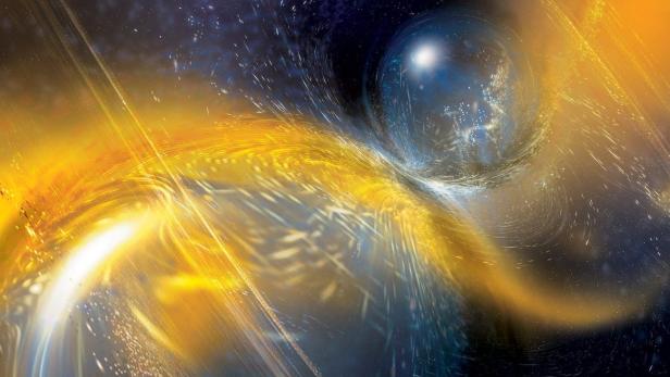 Rendering-Bild zweiter Neutron-Sterne
