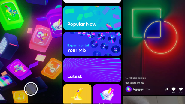 Screenshots der Kurzvideo-App Byte, Nachfolger von Vine