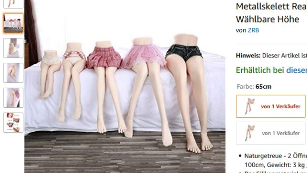 Auf Amazon werden Kindersexpuppen verkauft (Screenshot)