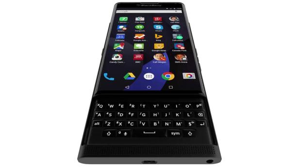 Blackberrys Android-Smartphone &quot;Venice&quot; mit ausgezogener Tastatur