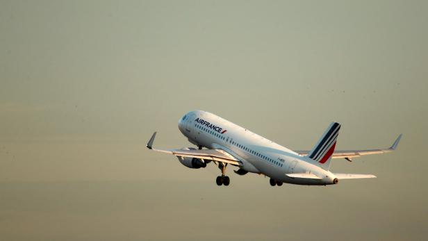 FILE PHOTO: An Air France Airbus A320 airplane takes off at the Charles-de-Gaulle airport in Roissy