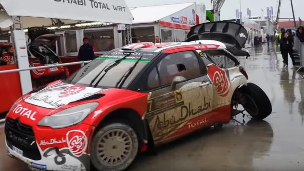 Schrottreifer WRC-Citroen bei der Polen-Rally 2016