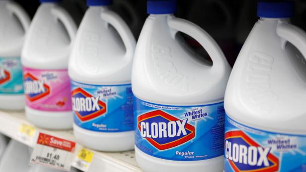 FILE PHOTO: Bottles of Clorox bleach are displayed for sale on the shelves of a Wal-Mart store in Rogers