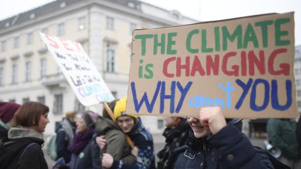 KOALITION - DEMONSTRATION UND MENSCHENKETTE DER KLIMABEWEGUNG FRIDAYS FOR FUTURE VOR DEM BUNDESKANZLERAMT