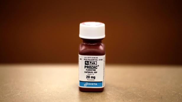 FILE PHOTO: Prozac medicine is seen at a pharmacy in Los Angeles