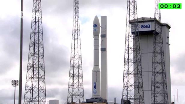 Eine Vega-Rakete kurz vor dem Start im Jahr 2015