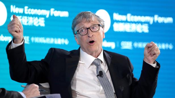 Bill Gates beim New Economy Forum in China im November 2019