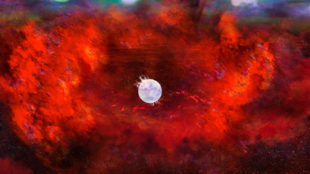 Künstlerische Darstellung des Neutronensterns SN 1987A