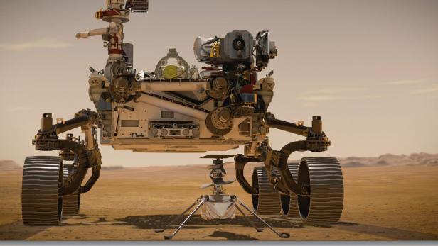Der NASA-Mars-Rover Perseverance wird im Frühjahr 2021 die Drohne Ingenuity absetzen