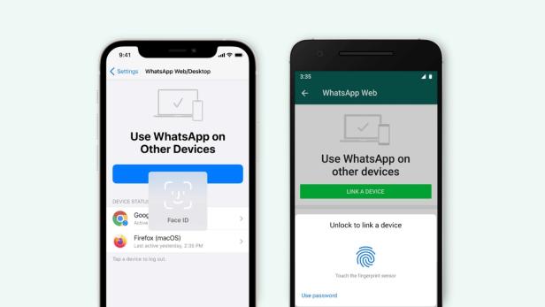 WhatsApp verlangt künftig Fingerabdruck oder Gesichtsscan für WhatsApp Web, wenn diese Funktionen am Smartphone aktiviert sind
