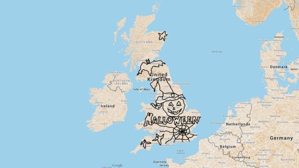 Das größte GPS-Gemälde der Welt hat Halloween zum Thema