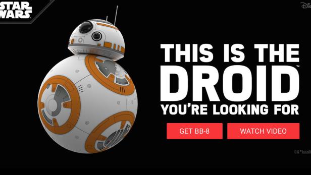 So sieht das neue Droiden-Gadget BB-8 aus Star Wars aus.