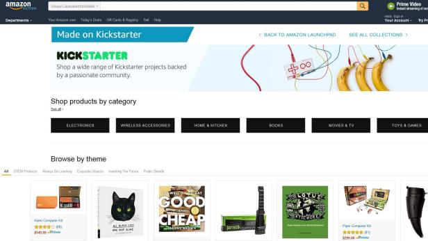 Der Kickstarter-Shop bei Amazon