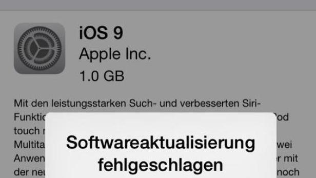 Apple Software-Update auf iOS 9 startet mit Problemen