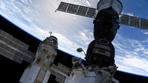FILE PHOTO: The Nauka (Science) Multipurpose Laboratory Module is seen docked to the International Space Station (ISS)