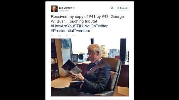 Bill Clinton richtet sich per Twitter leicht provokant an George W. Bush