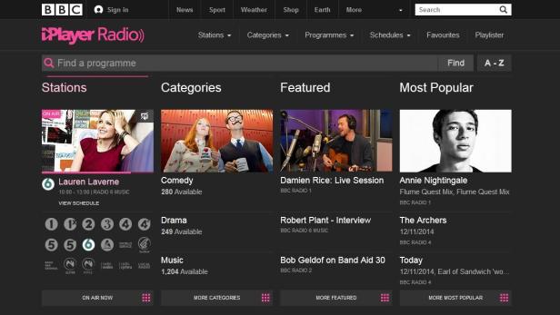 Der iPlayer Radio der BBC soll das Vorbild für den österreichischen Privatradio-Player sein