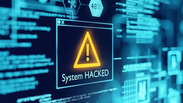 A Computer System Hacked Warning