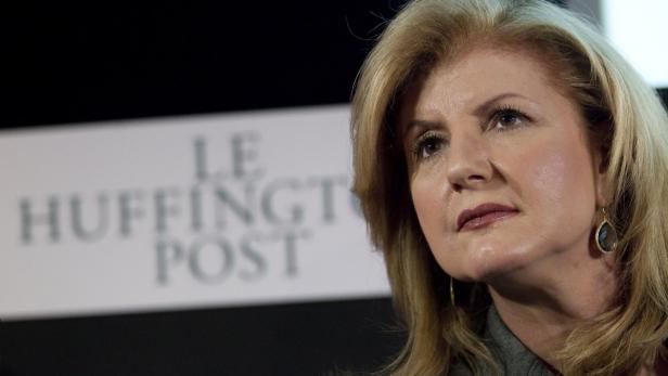 epa03074039 President and Editor-in-Chief of The Huffington Post Media Group, Arianna Huffington attends a news conference for the launch of the French version of US news and opinion website the Huffington Post, dubbed &#039;Le Huffington Post&#039; in Paris, France, 23 January 2012. EPA/IAN LANGSDON
