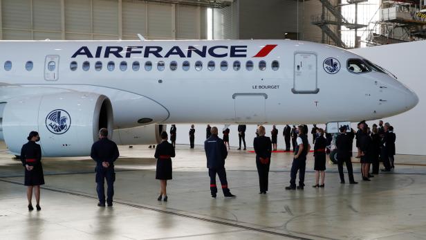 Air France presents its new A220 in Roissy near Paris