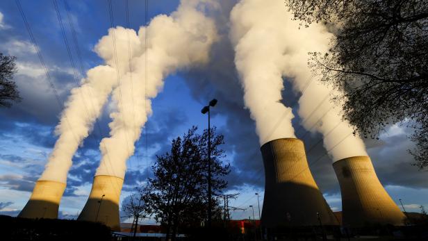 Steam rises from cooling towers of the Electricite de France (EDF) nuclear power station in Cruas