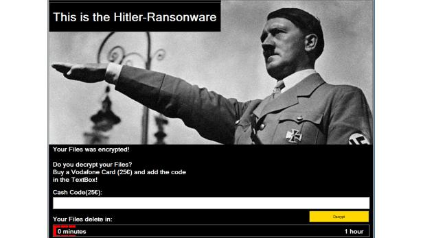 Der Lockscreen der &quot;Hitler-Ransonware&quot;