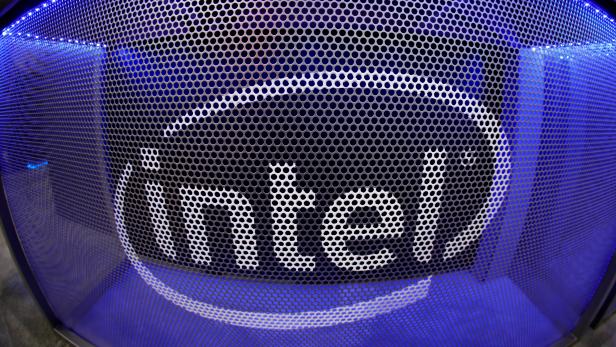 FILE PHOTO: FILE PHOTO: Computer chip maker Intel's logo is shown on a gaming computer display during the opening day of E3, the annual video games expo revealing the latest in gaming software and hardware in Los Angeles