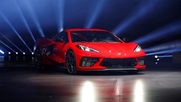 General Motors unveils its redesigned mid-engine C8 Corvette in Tustin