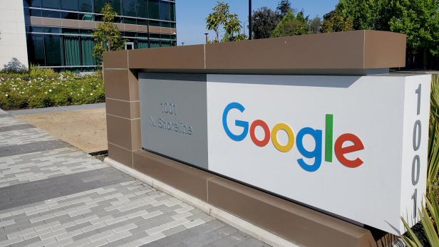 FILE PHOTO: A sign is pictured outside a Google office near the company's headquarters in Mountain View, California
