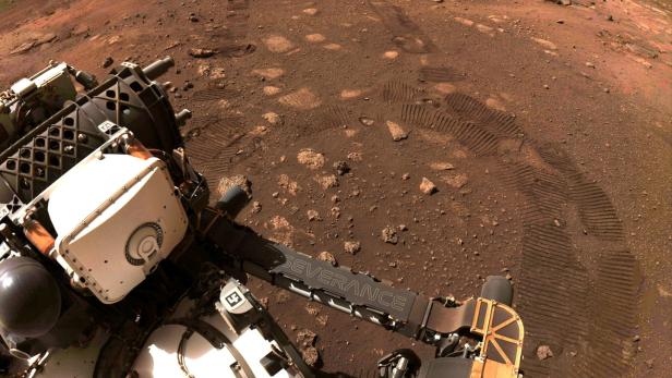 NASA's Mars rover Perseverance takes its first, short drive on the surface of the red planet