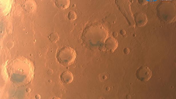 Handout image of Mars taken by China's Tianwen-1 unmanned probe