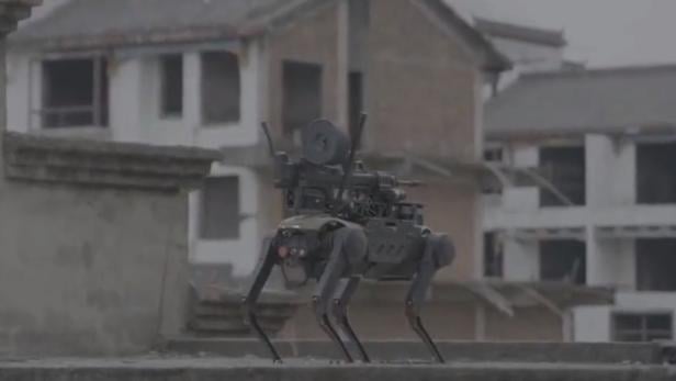 Roboterhund mit Maschinengewehr